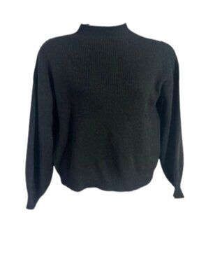 PINQUE Black Ribbed Mock Neck Sweater Size M - NWT